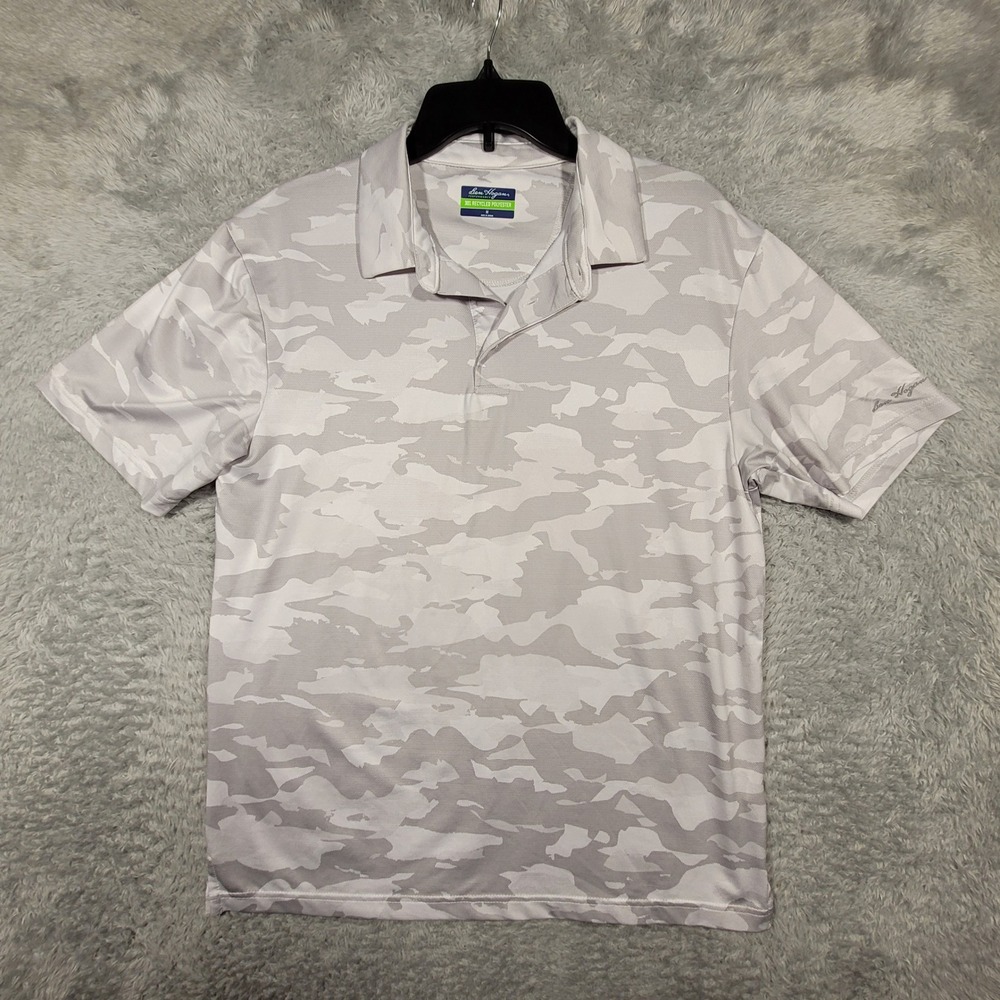 Ben‎ Hogan Performance Golf Polo Shirt Mens Medium Gray Camo Recycled Polyester